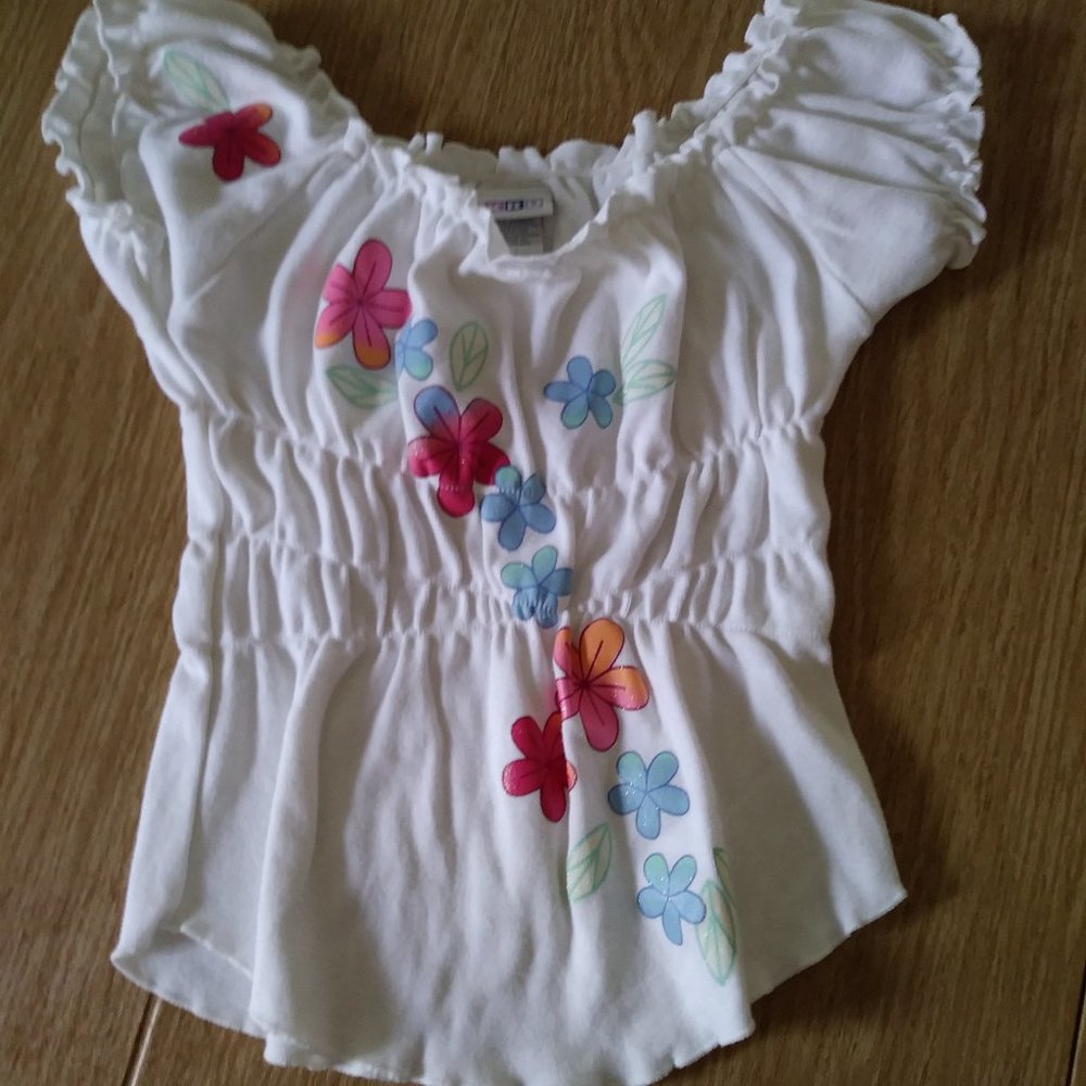 KRU White Shirt with Flowers